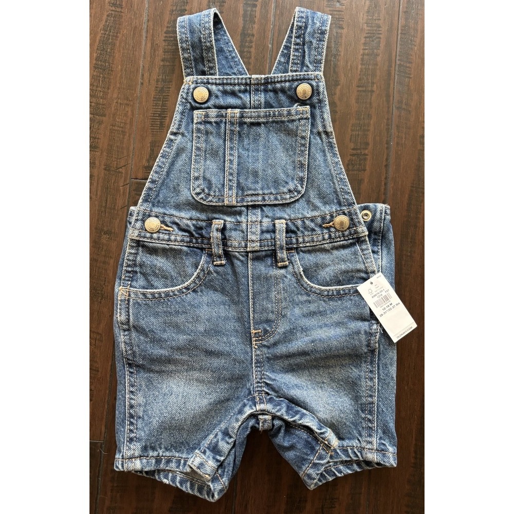Old Navy Baby Overalls 12 - 18 Months Denim Jean Bib Overalls Blue NEW